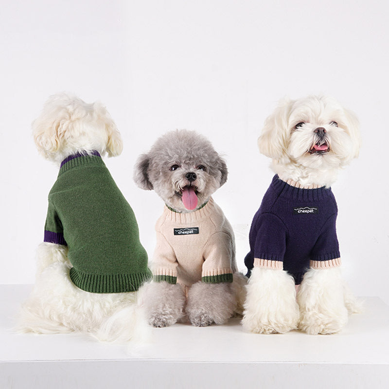 Contrast Color Winter Fashion Pet Sweater