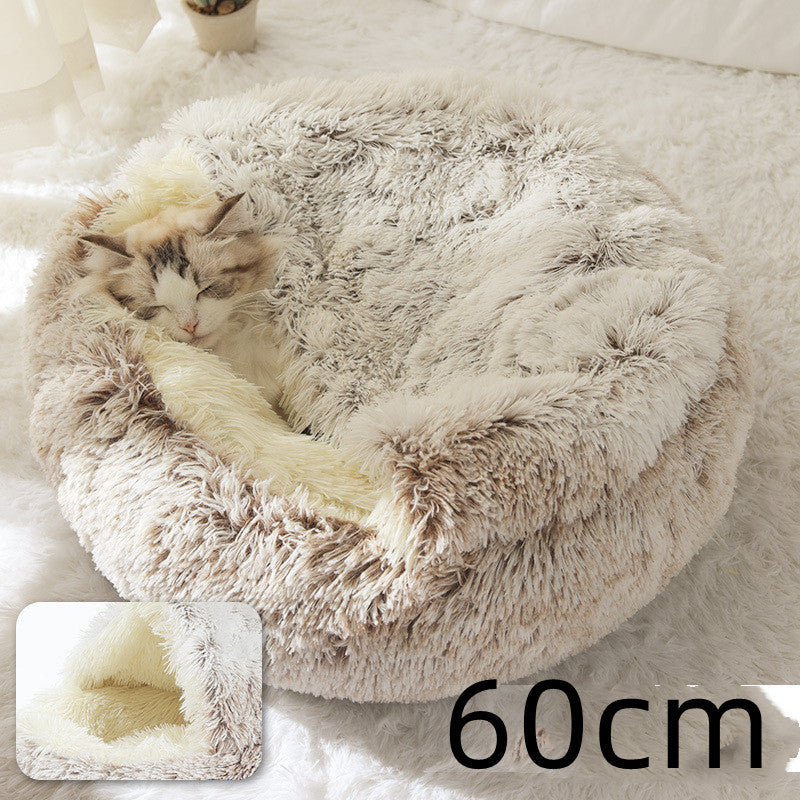 Winter Bed Round Plush Warm Bed