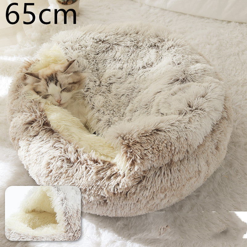 Winter Bed Round Plush Warm Bed