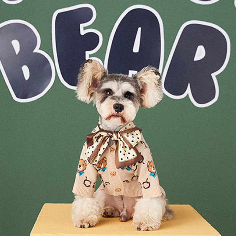Pet Teddy Schnauzer Sweater Cardigan