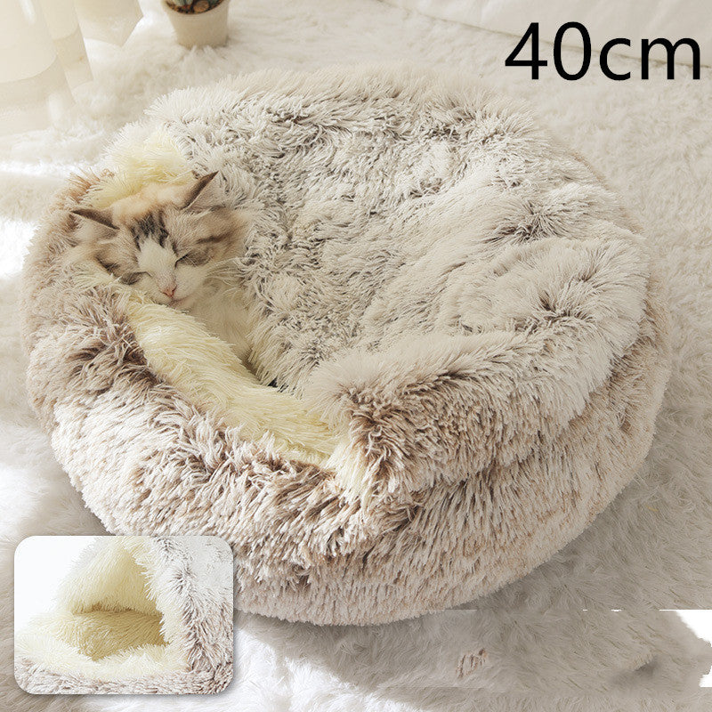 Winter Bed Round Plush Warm Bed