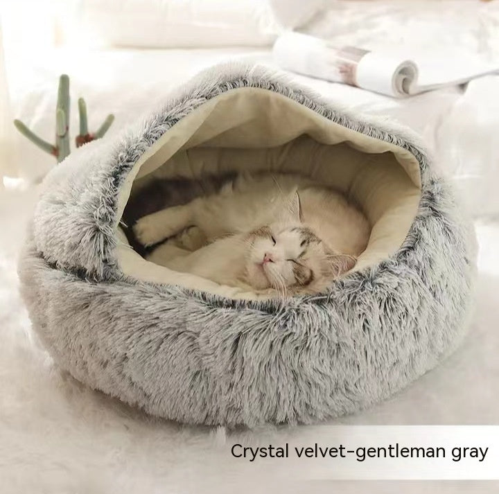 Winter Bed Round Plush Warm Bed