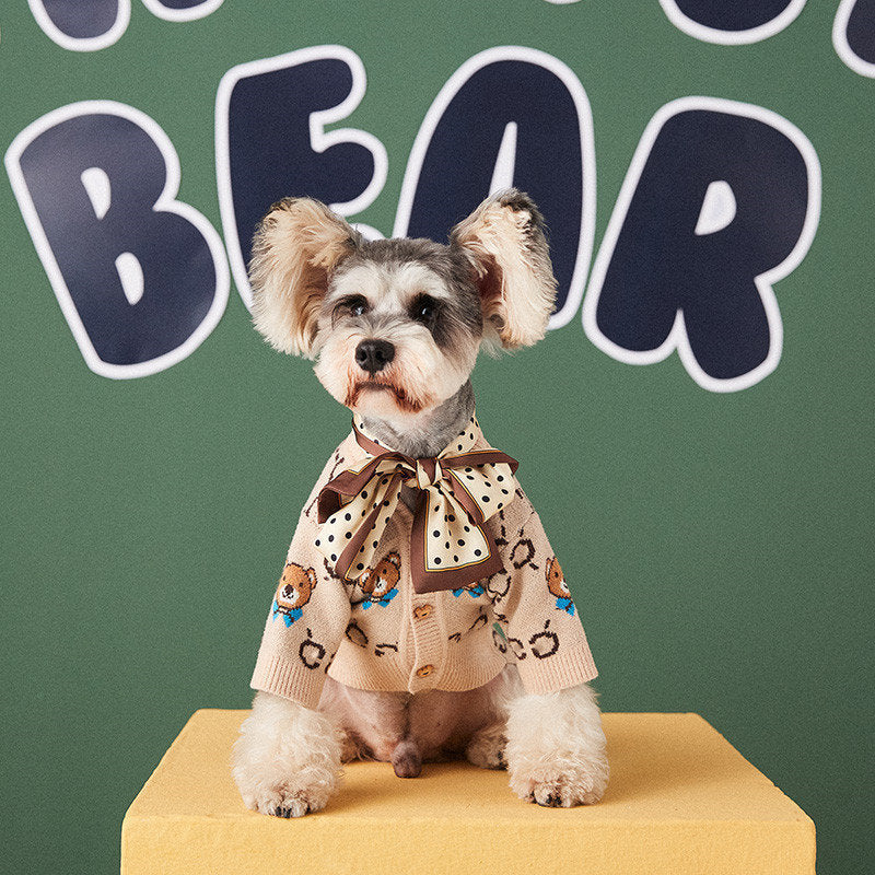 Pet Teddy Schnauzer Sweater Cardigan