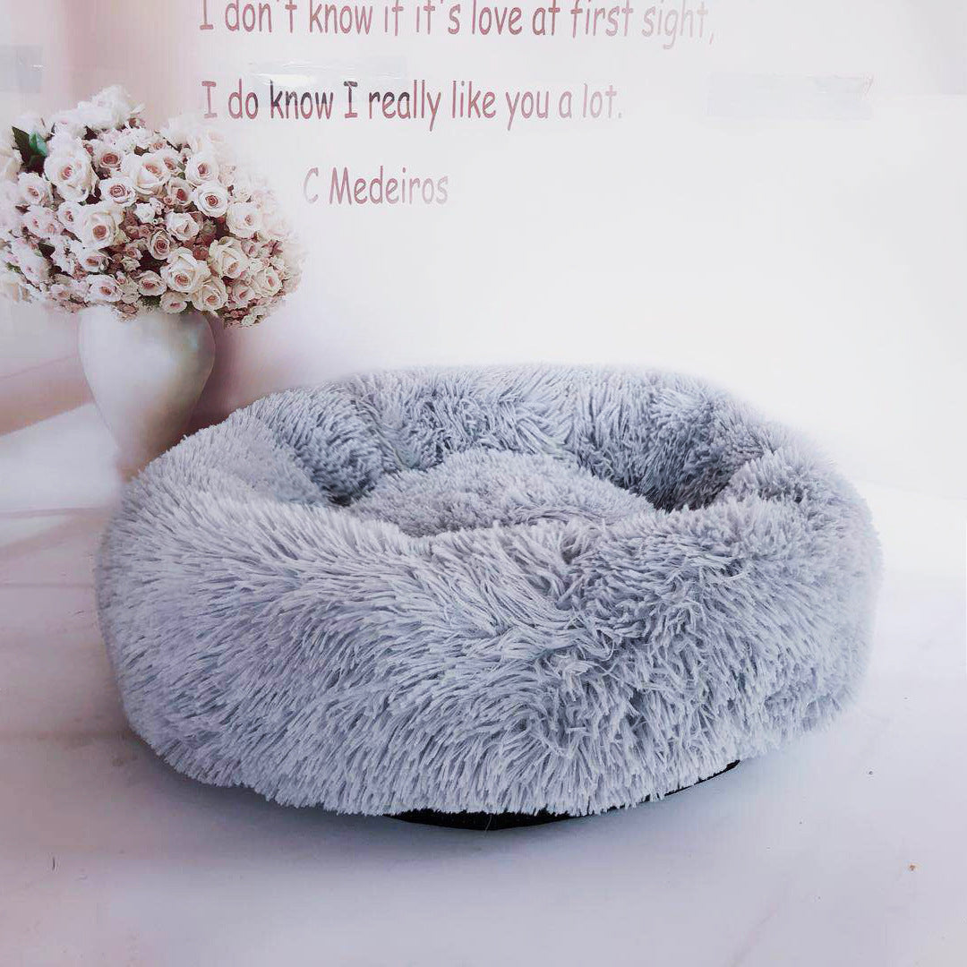 Soft Thick Cotton Plush Round Pet Bed