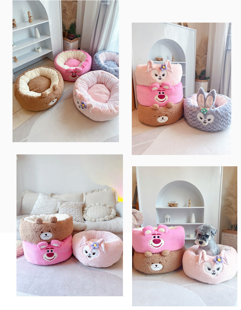 Universal Winter Plush Cushion Round Bed