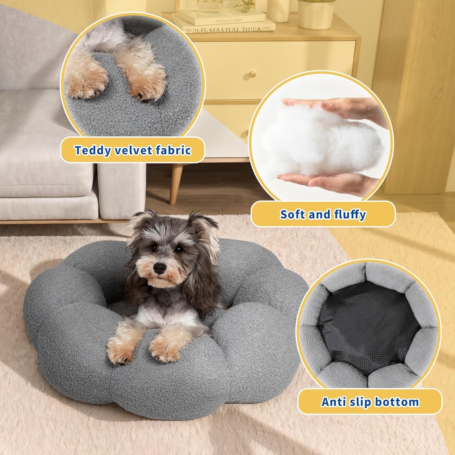 Fluffy Flower Pet Bed