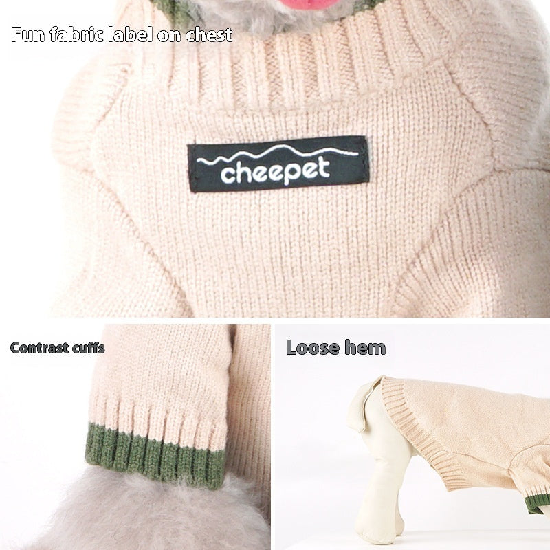 Contrast Color Winter Fashion Pet Sweater