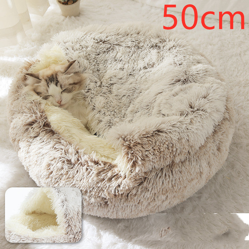 Winter Bed Round Plush Warm Bed