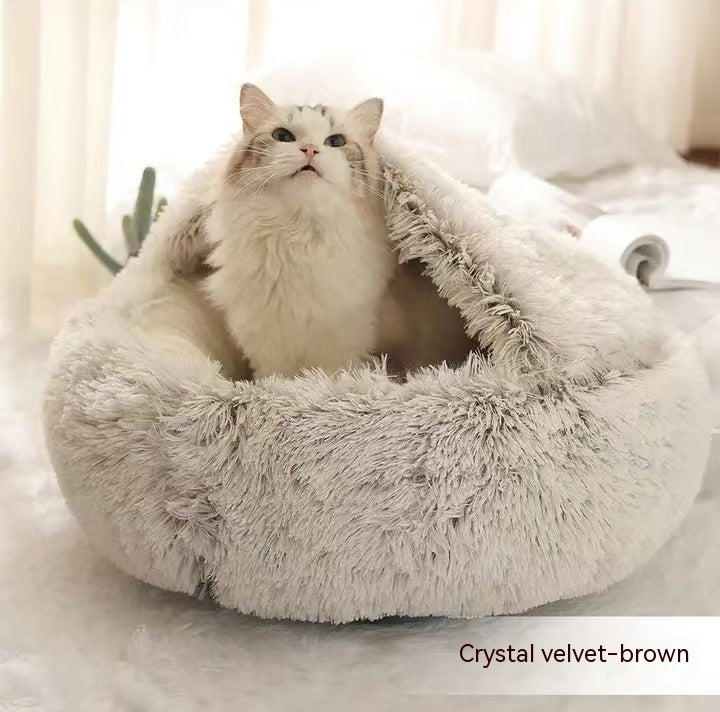 Winter Bed Round Plush Warm Bed