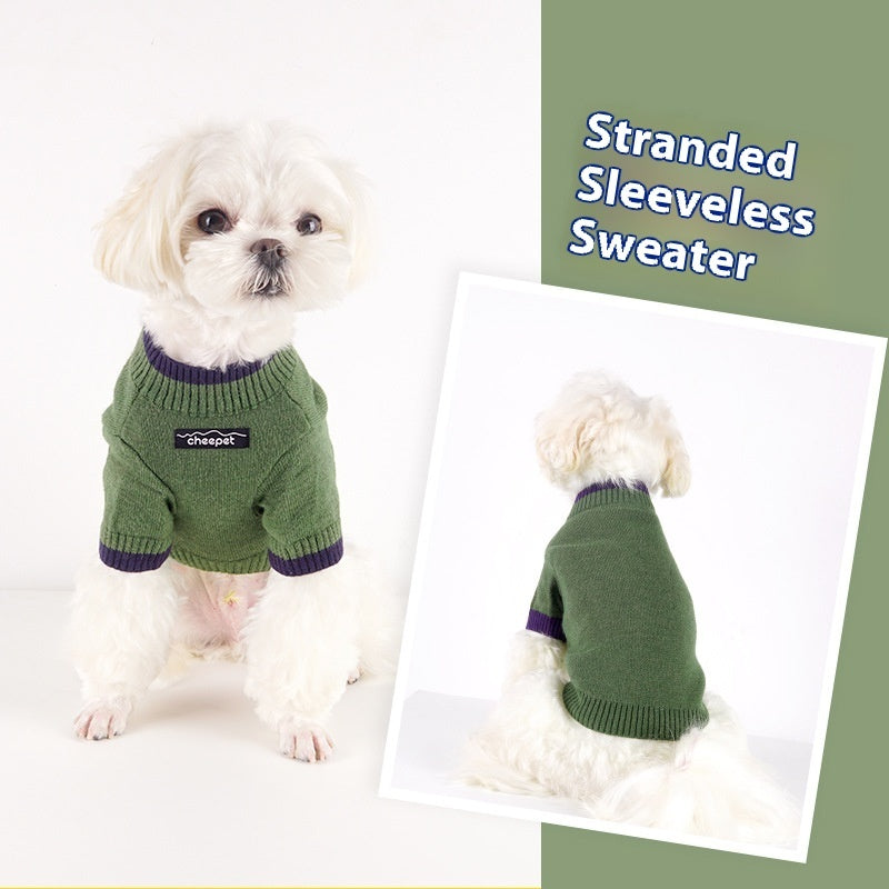 Contrast Color Winter Fashion Pet Sweater