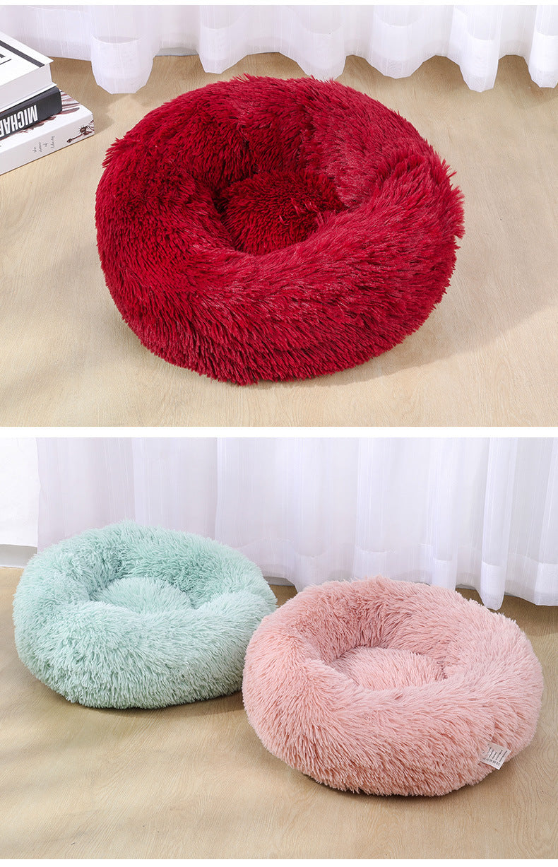 Warm Plush Round Pet Bed