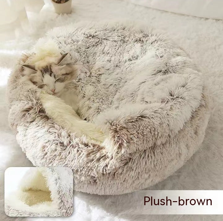 Winter Bed Round Plush Warm Bed