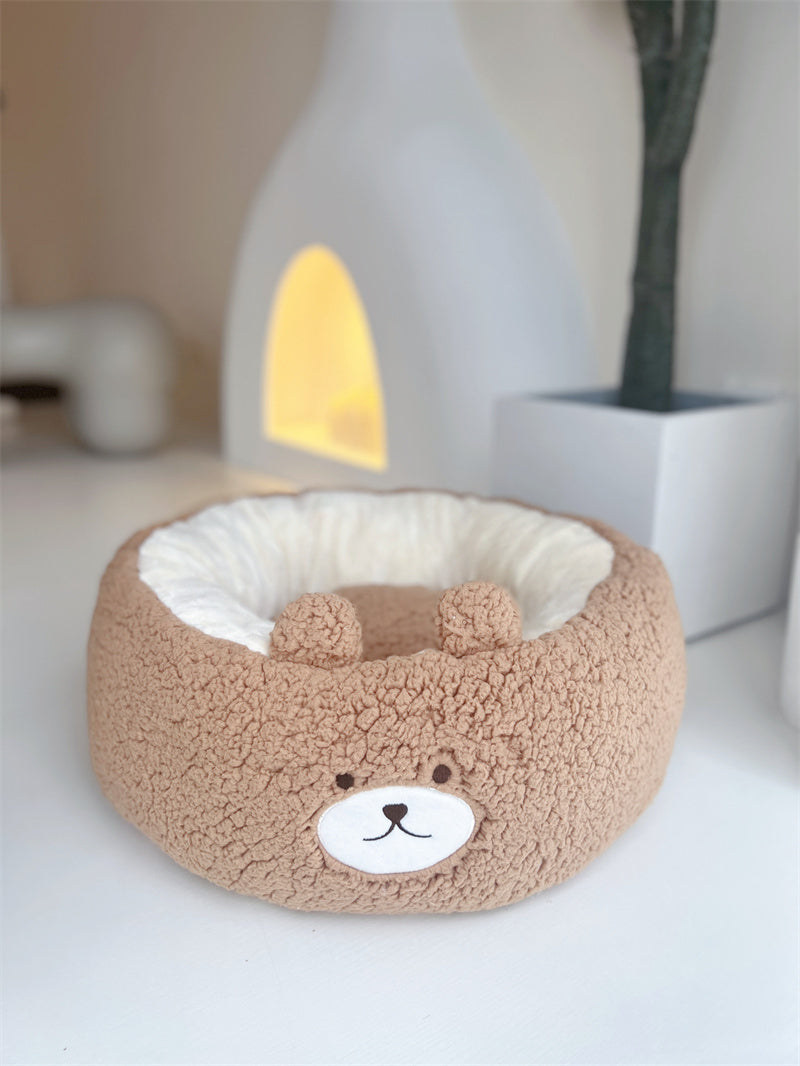 Universal Winter Plush Cushion Round Bed